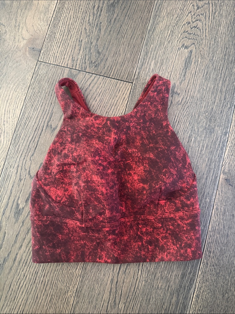 Women's Red Marble Print Crop Tank Top Size 4